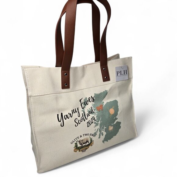 NWT Porter Lane Home Canvas Shoulder Tote Bag Scotland Graphics Shopper Travel - Picture 3 of 8